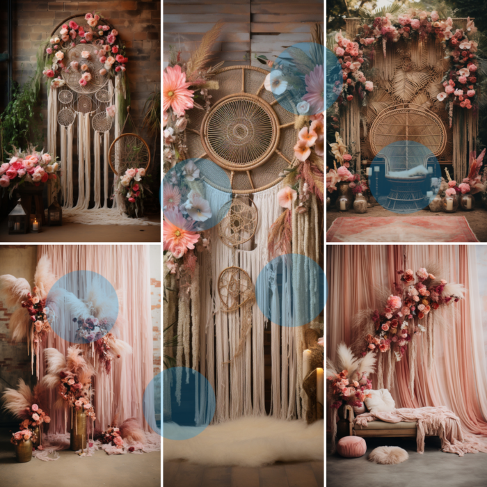 16 Boho Digital Backdrops Photographer