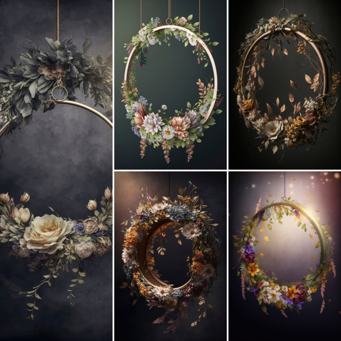 Floral Rings Digital Backdrop Photographer