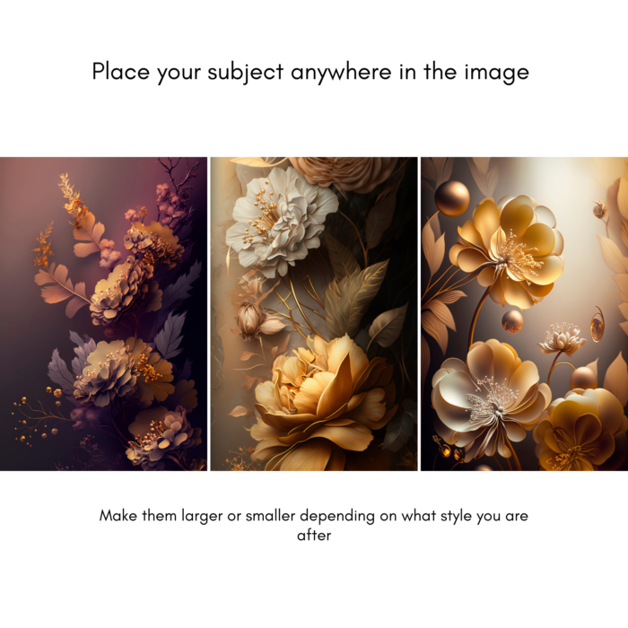 12 GOLDEN FLORAL DIGITAL BACKDROPS Photographer