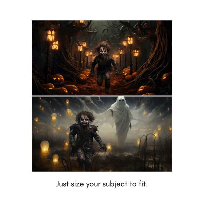 Spooky Halloween Backdrops Mock Ups