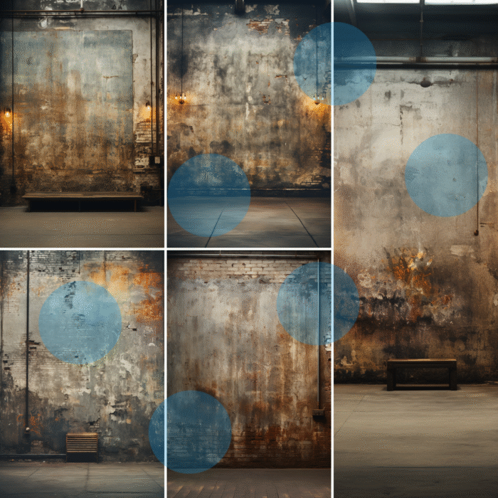 Aged Warehouse Backdrops Mock Ups
